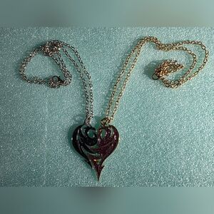 Descendants Mal & Evie Dragon Heart BFF Pendant Necklaces
